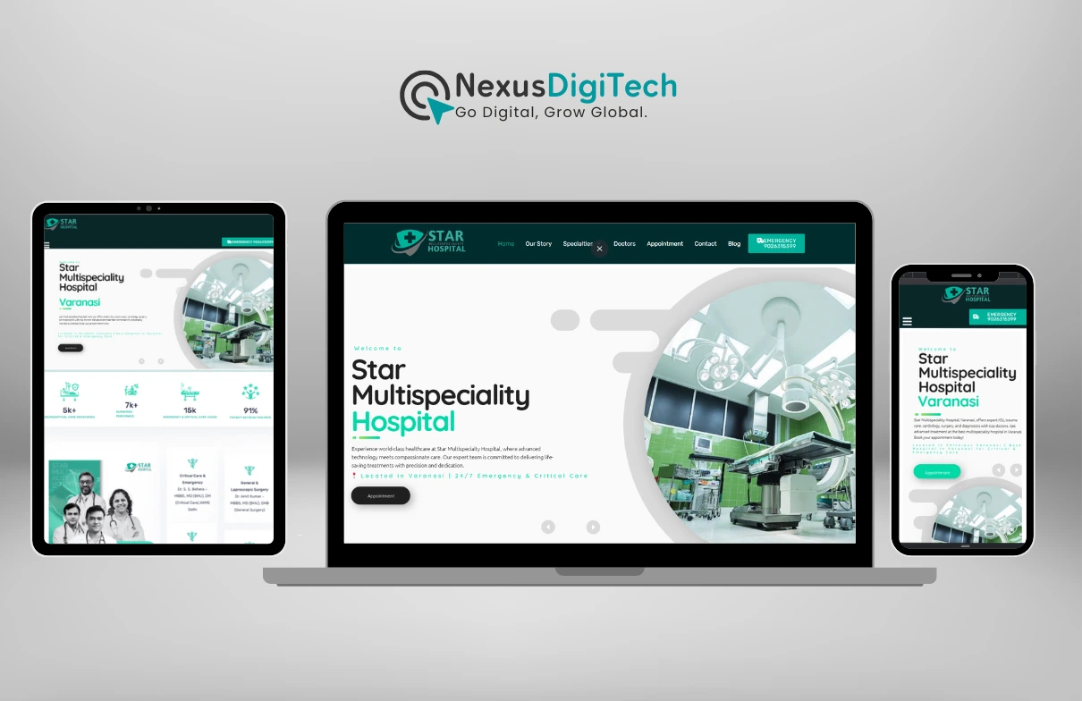 Star Multispeciality Hospital website Design by Nexus Digitech