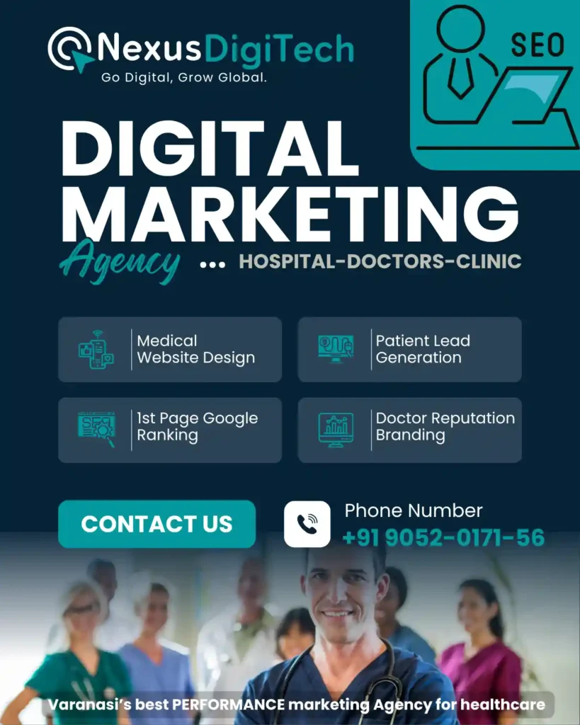 Best digital marketing agency for doctors and hospitals - Nexus DigiTech healthcare SEO.